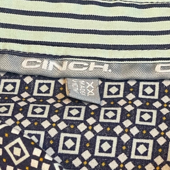 Cinch Western Shirt Geometric Print Long Sleeve Button Up Top XXL - Picture 4 of 12